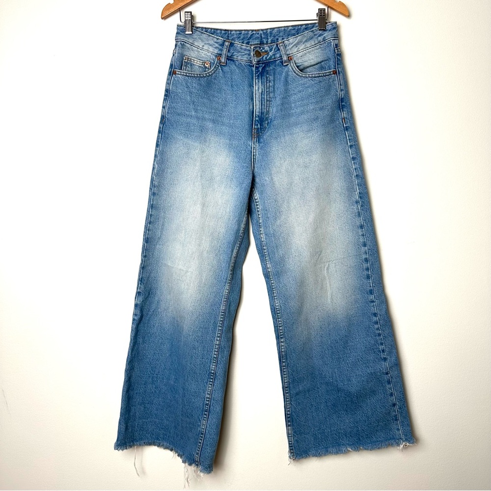Y2K 90’s Grunge Wide Leg Baggy Light Wash Distressed High Rise Denim Jeans